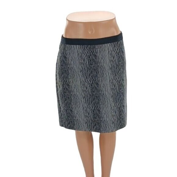 Ann Taylor Skirt Womens 10P Black Gray Textured Pencil Career Office Work Wear - Picture 1 of 6